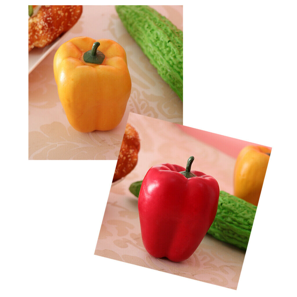 Realistic Artificial Plastic Vegetables Decorative Food Bell Pepper Red