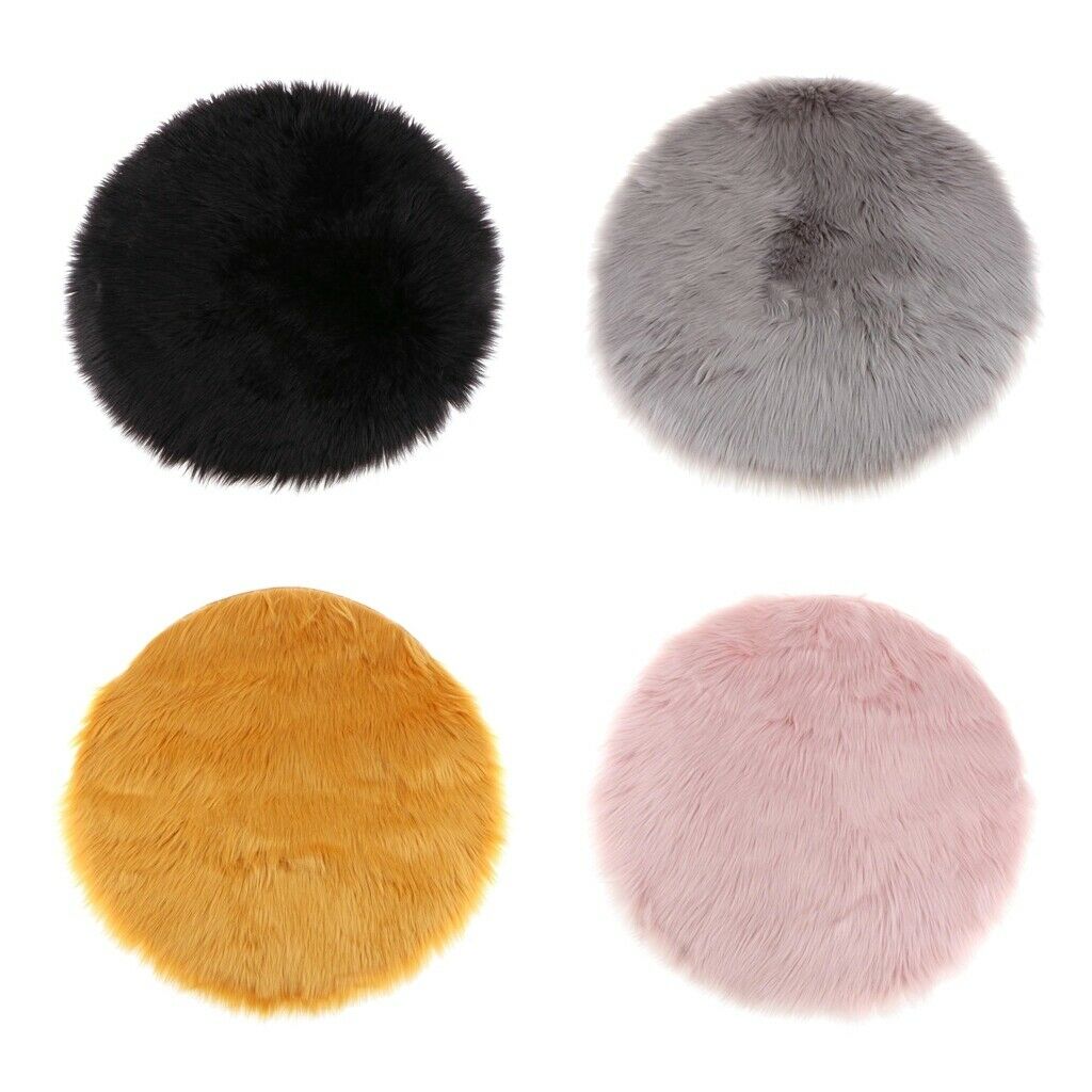 Soft Artificial Sheepskin Stool Seat Pad Cushion Mat Pad Carpet 12inch
