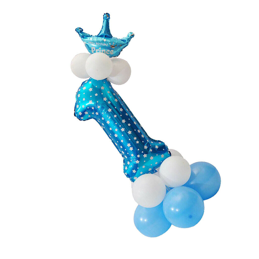 34 Balloons 1st Birthday Latex Confetti Balloons Party Decorations Blue