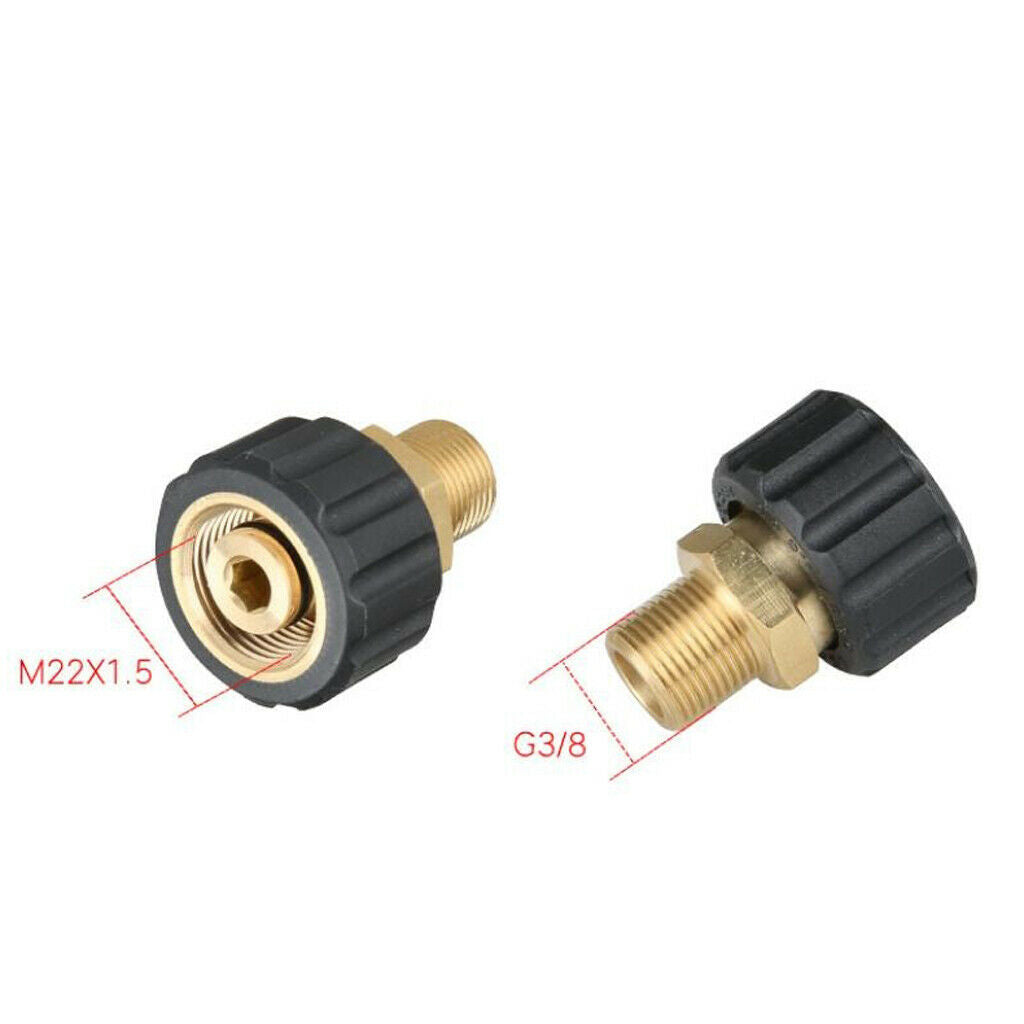 High Pressure Washer Adapter Couple Connector M22F x G3/8 Male Inner 14mm