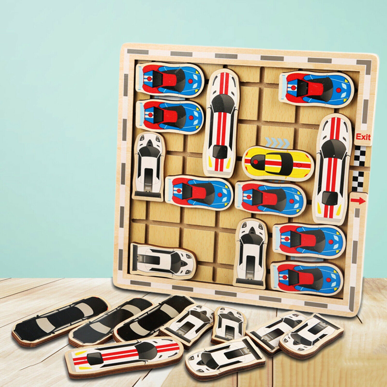 Sliding Car Handmade Klotski Toys for Adults Children Educational Game