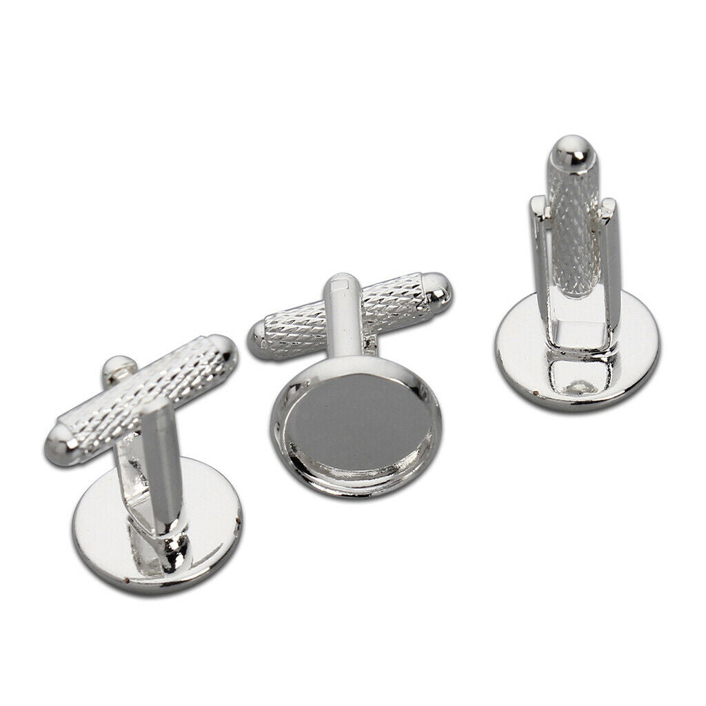 10pcs Blank Round Cuff Link Setting Base Pad Cuff Links Jewelry Findings DIY
