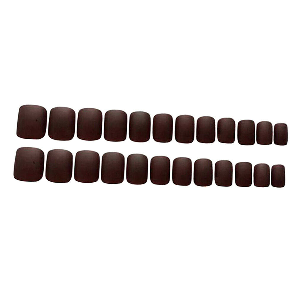 24Pcs Matte Ballerina Coffin Nails Full Cover Short False Nails Art Tips Set