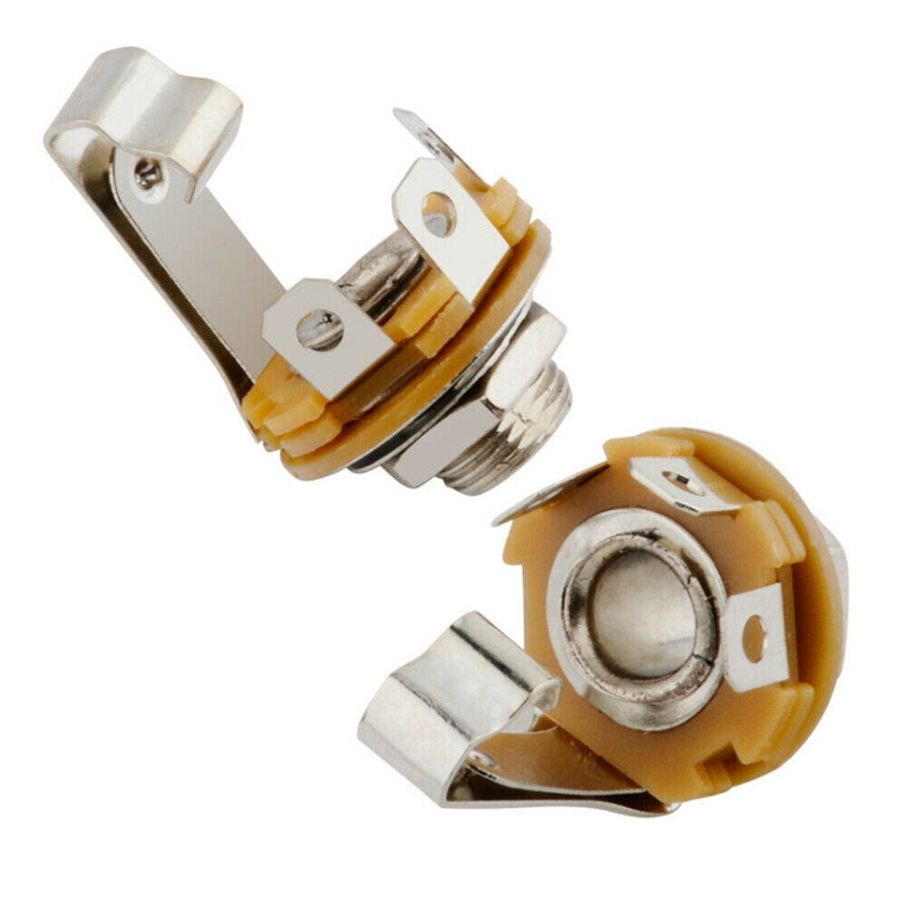 10Pcs Nickel Plated 6.35mm 1/4 '' Soldering Mono TS Panel Audio Female Connector