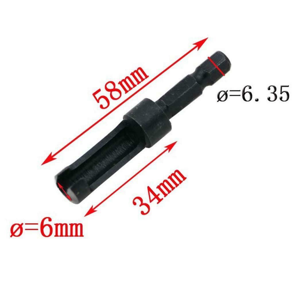 4Pcs Plug Wood Cutter Tool Set Round Shank Drill Bit Carbon Steel Black