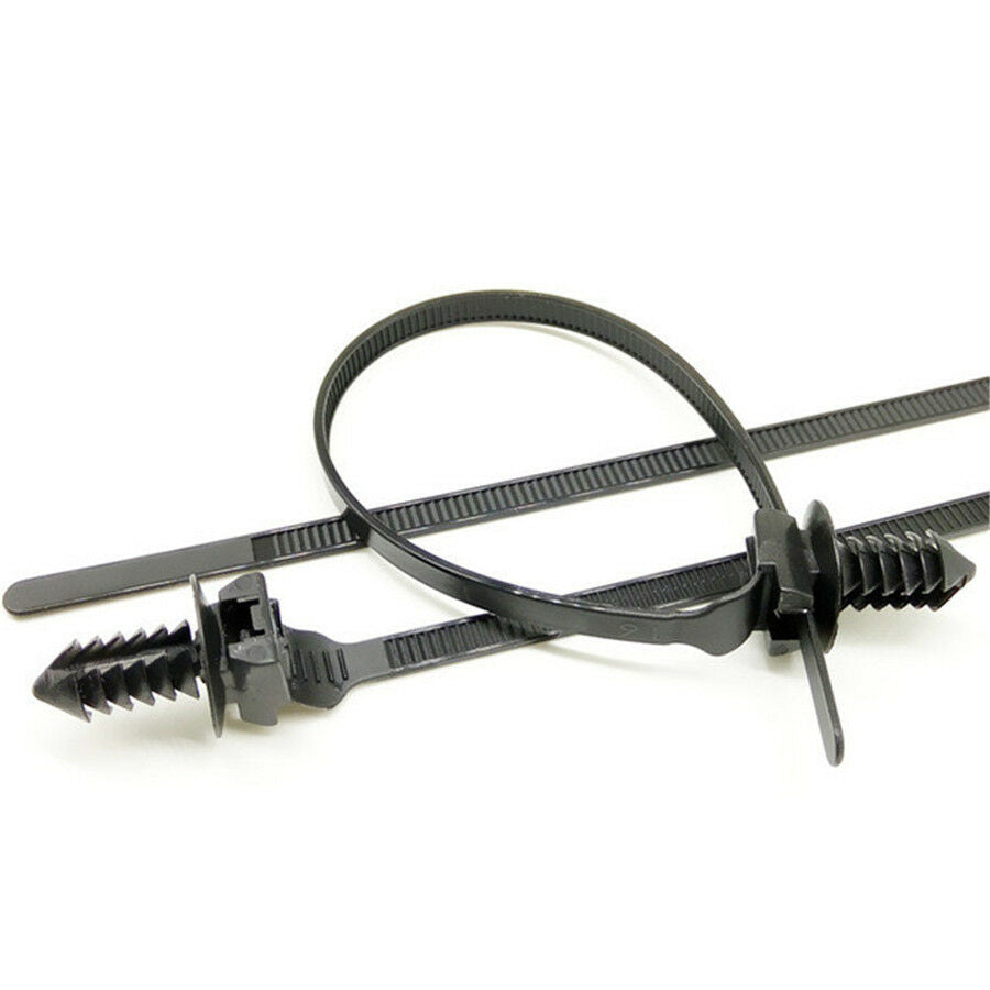 100PCS Tie Clip Releasable Nylon Tie Wrap Cable Fastening Clips Self-locking