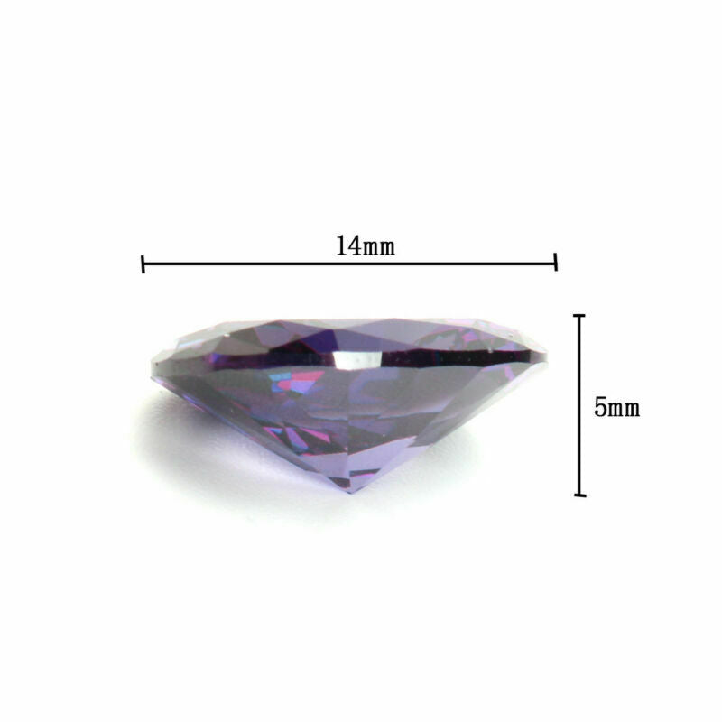 14x10MM 10.06CT Purple Artificial Amethyst Oval Faceted Cut Loose Gemstones