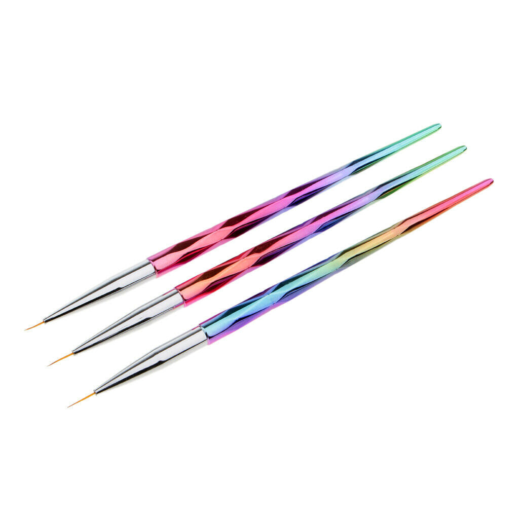 3 PCS Mermaid Tail Stick UV Gel Polish Nail Art Drawing Painting Pen Brushes