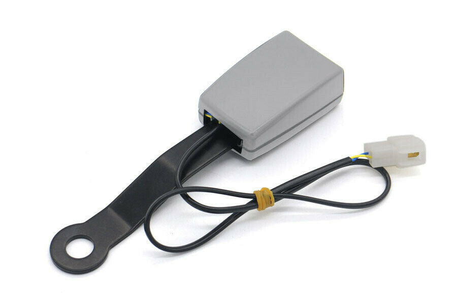 Grey Steel +Plastic 7/8" Camlock Car Front Seat Belt Buckle with Warning Cable