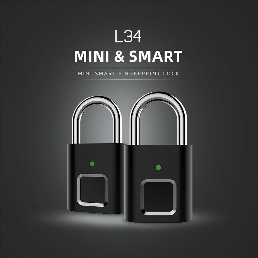 1x Mini Smart Fingerprint Padlock USB Rechargeable Keyless Fingerprint Lock L34