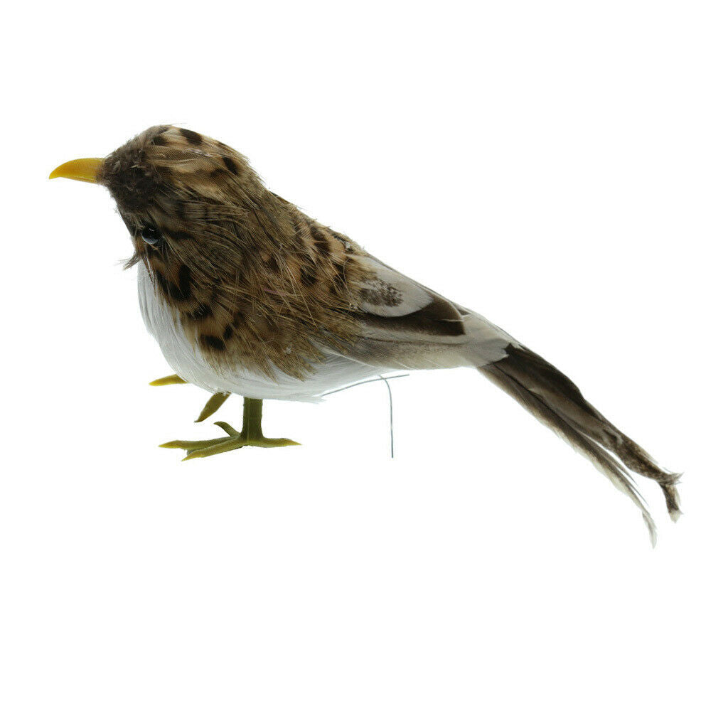 2 X Micro DIY Artificial Feathered Bird Sparrow