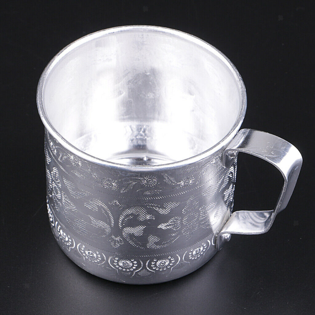 Thailand Carved Tin Cup Mug Tin Can Drinking Coffee Cup