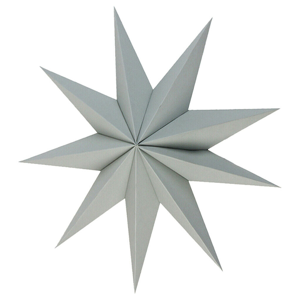 9 Pointed Paper Star Lanterns Ornaments Hanging Birthday Party Supplies Gray