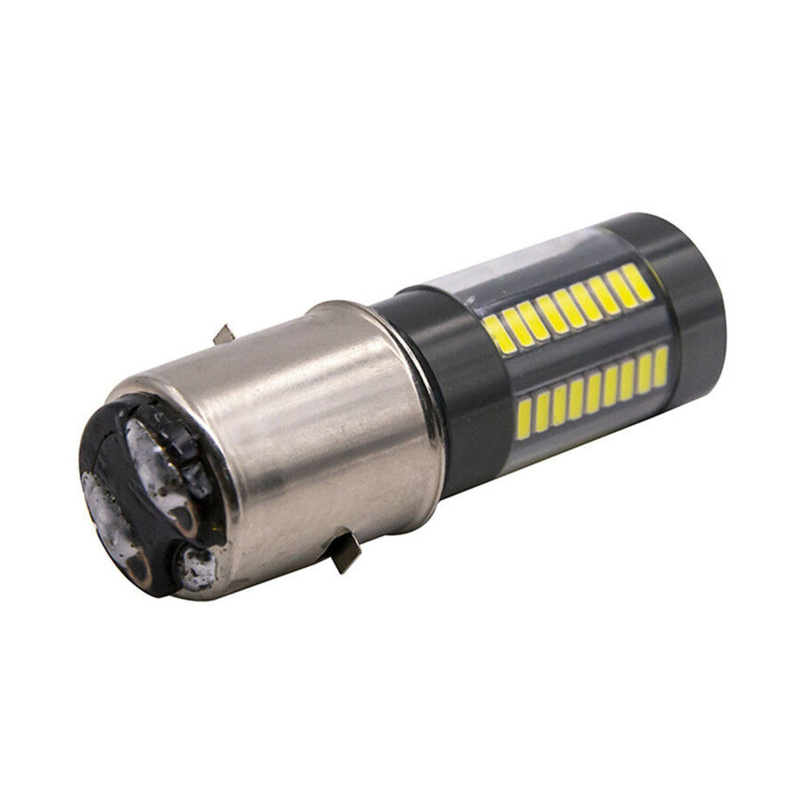 BA20D White LED Headlights Bulbs For Car Motorcycle Hi/Lo Beam 6000K DRL 1PC