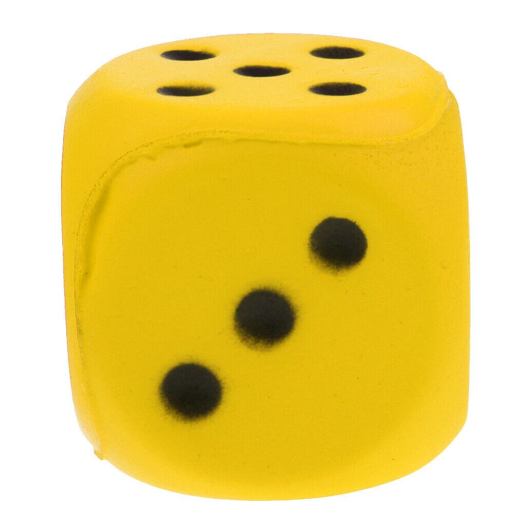 MagiDeal 6cm Sponge Dice Spot Foam Dice Child Children Counting Teaching Yellow