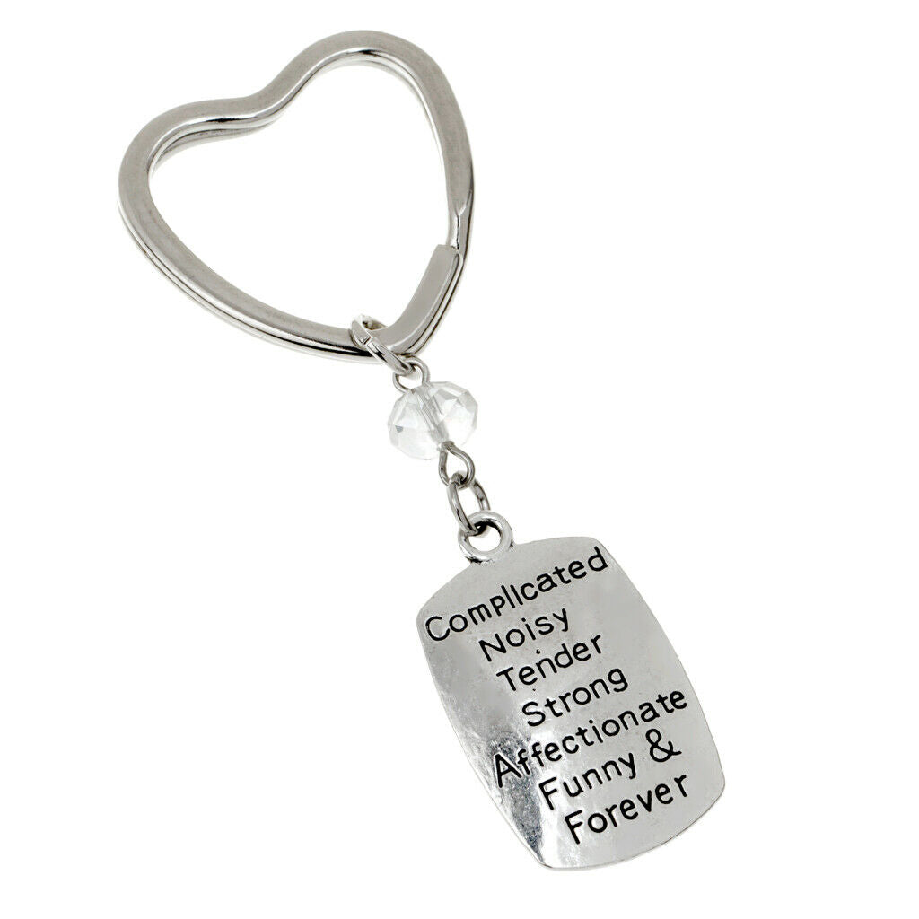 Love Lettering Heart Shaped Key Ring Chain