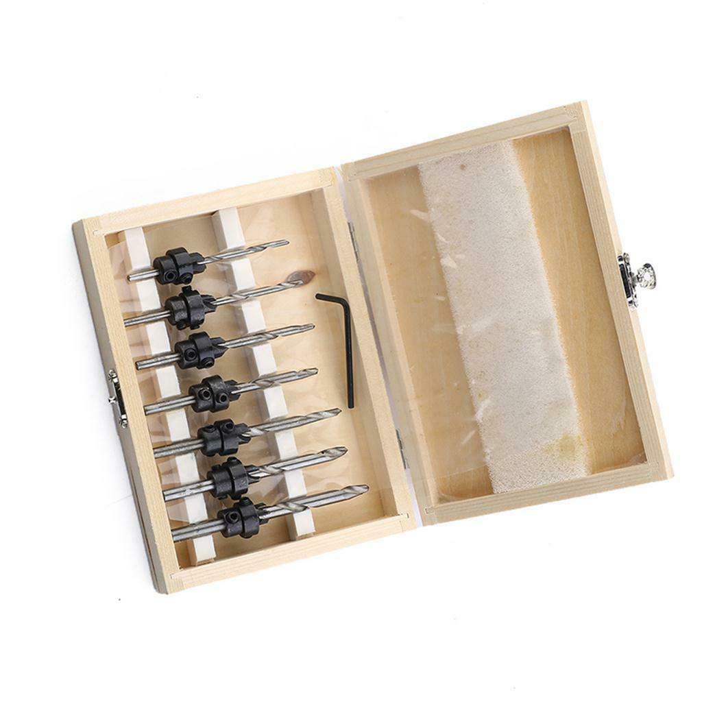 7 Pieces Countersink Drill Bit Set Large Set Screw Quick Change
