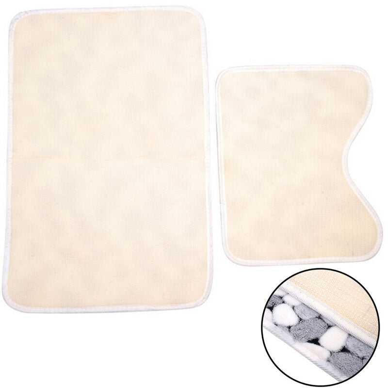 Soft 2pcs Floor Rug Carpet Bath Pedestal Mat Bathroom Shower Toilet Non slip  FT