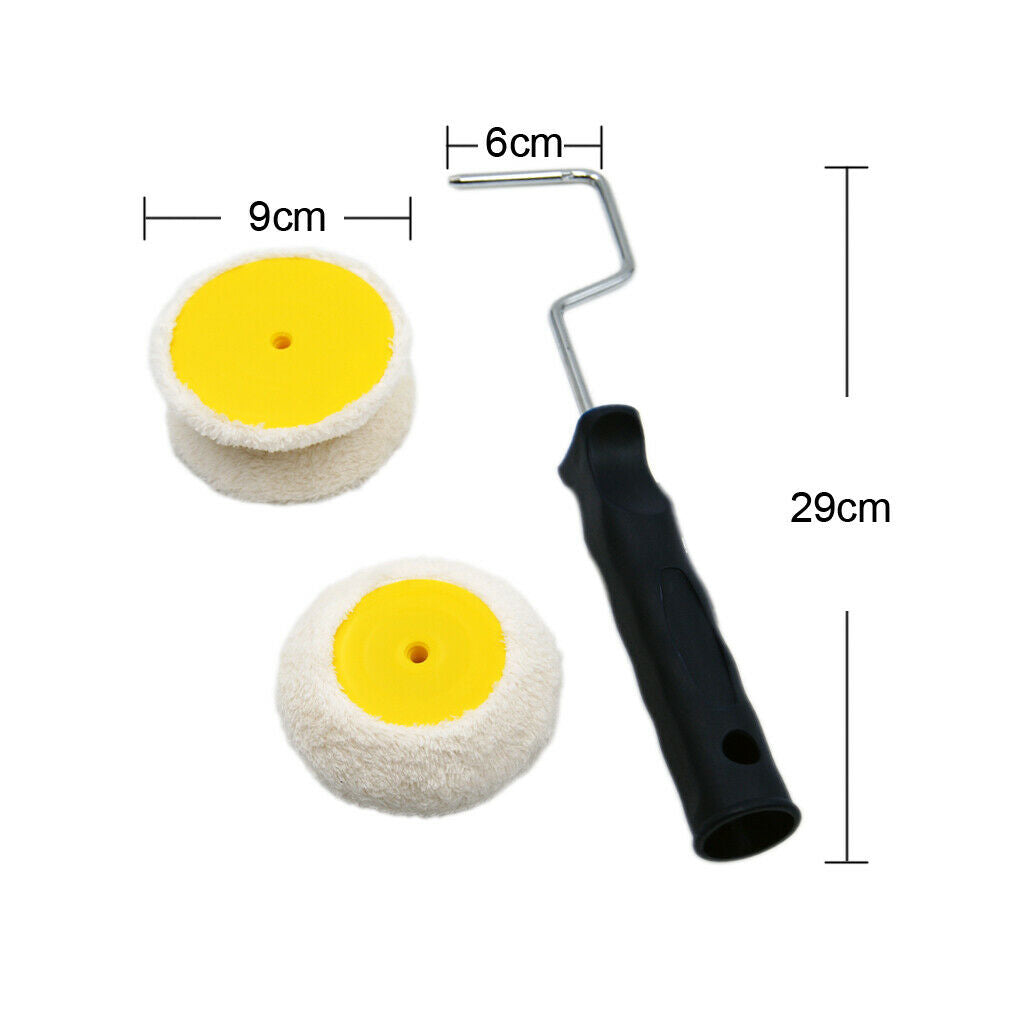 DIY Wool Corner Roller Edgeless Paint Painting Roller & Metal Frame Handle