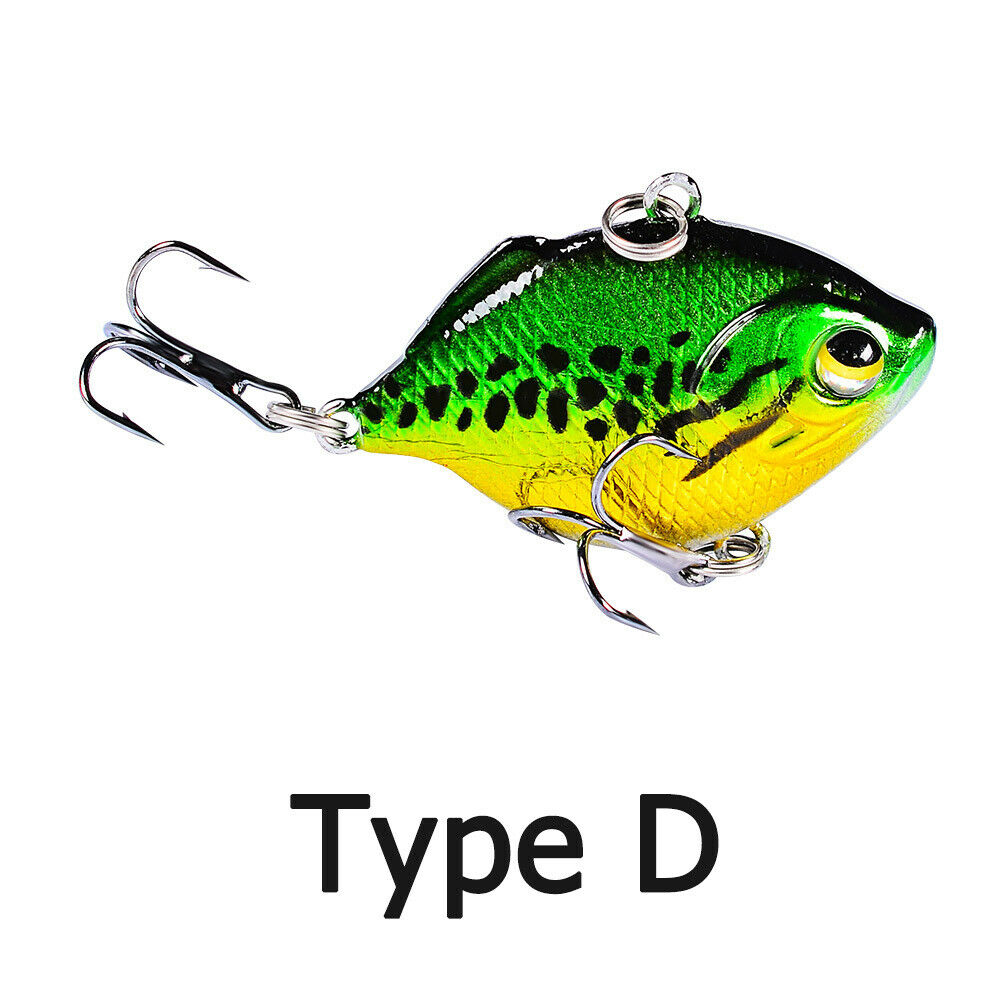 4.5cm/8.5g Fishing Lure Crankbait VIB Bait Hook Freshwater/Saltwater Type D #ur4