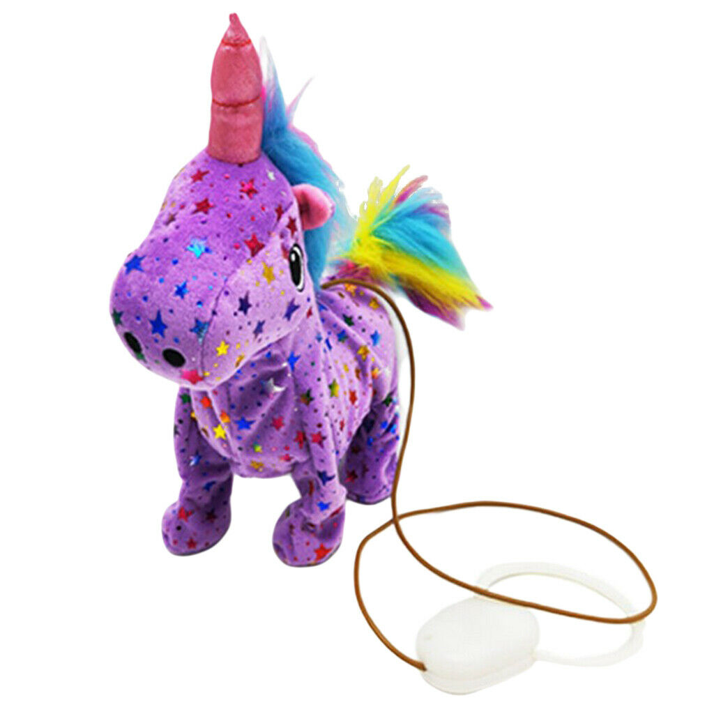 Plush Pet Horse Electric Robot Walking Horse Singing Kid's purple