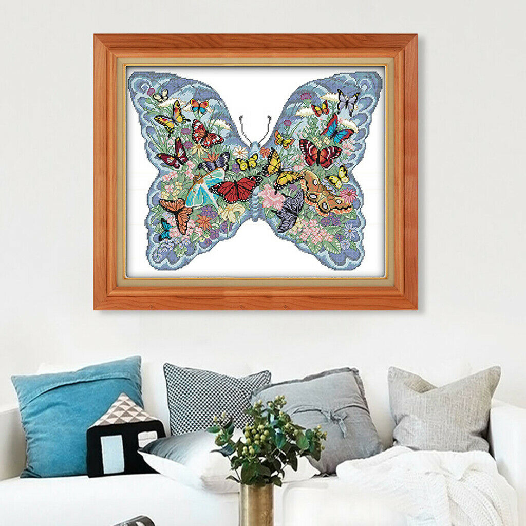Stamped Cross Stitch Kit 11 Count Butterfly Dimensions Needlecrafts Counted