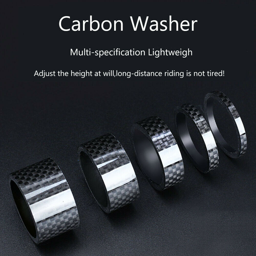 11PCS Mountain Bike Washers Full Carbon Stem Spacer 1-1/8" MTB Bicyle Front Fork