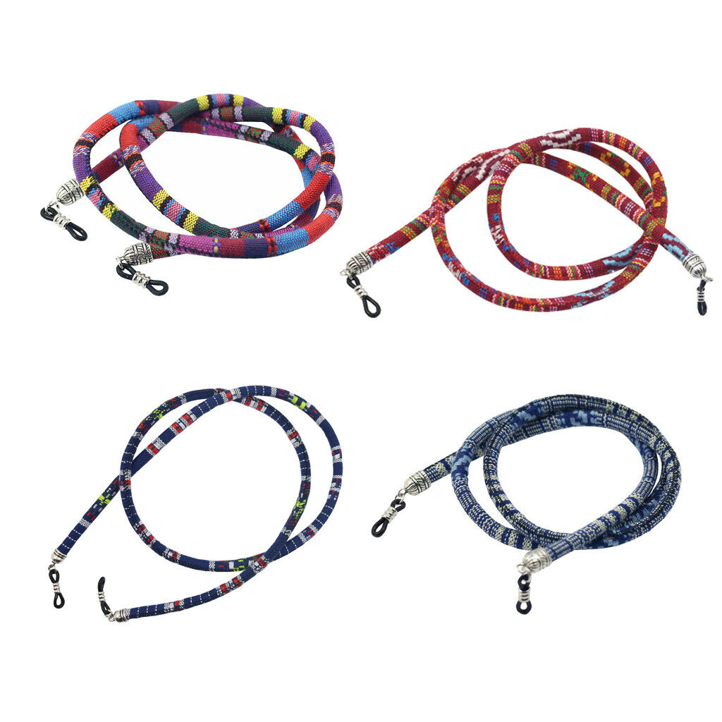 4Pcs Ethnic Eyeglass Sunglasses Rope Gasses Accessories Neck Cord Adjustable