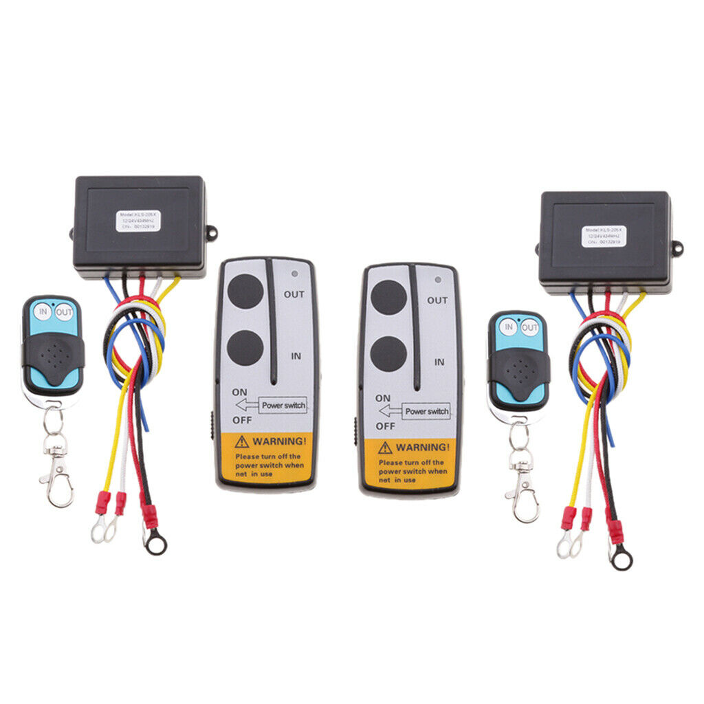 2 Pieces Heavy Duty 50ft SUV Winch Remote Receiver Automatic KLS-205/2