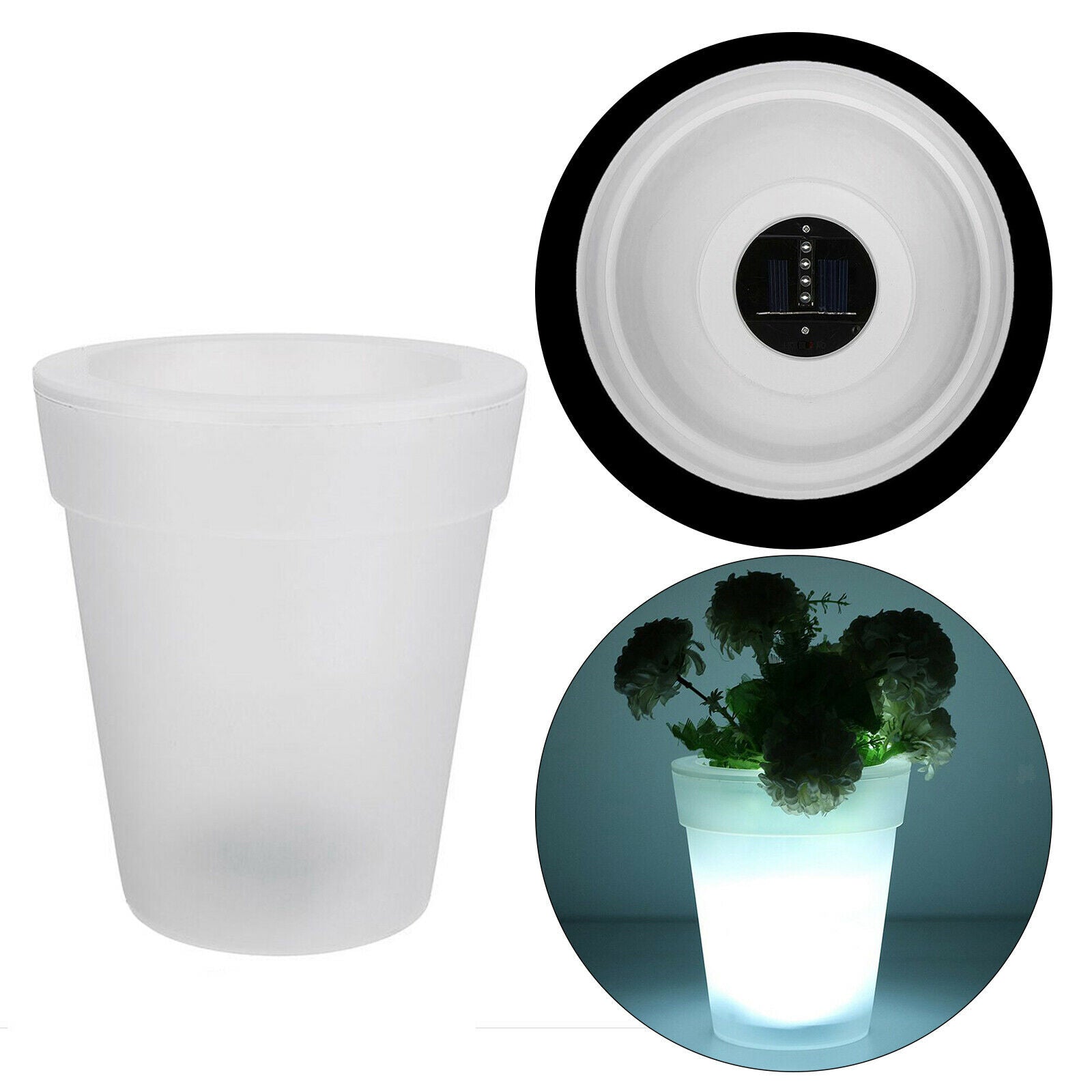 Solar Power Flower Plant Pot Light Garden Outdoor Courtyard Patio Decor