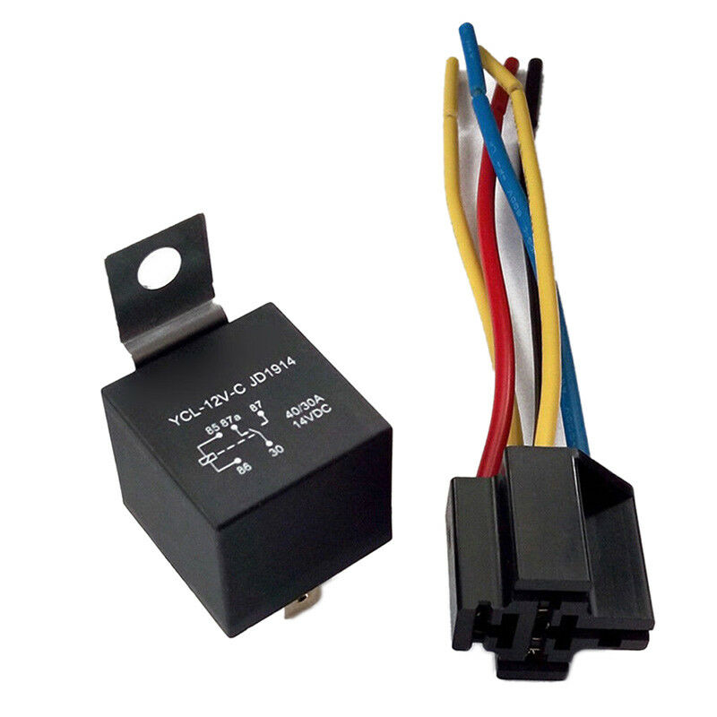 1X DC 12V Car SPDT Automotive Relay 5 Pin 5 Wires Harness Socket 30/40 Am.l8