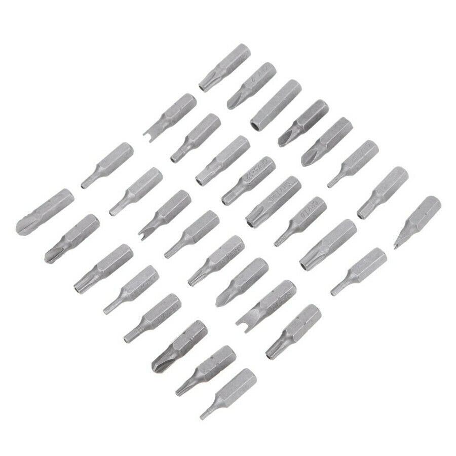 33pc Magnetic Tamper Proof Bit Set Torque Spanner Hex Star Tri-Wing Bits