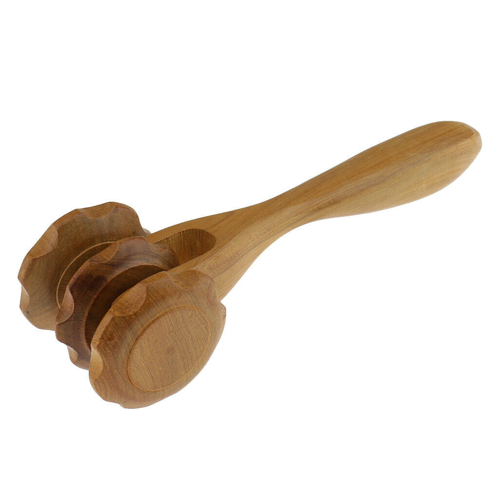 Handmade Wooden Massager With Easy Grip Handle, Acupressure Massager Roller,