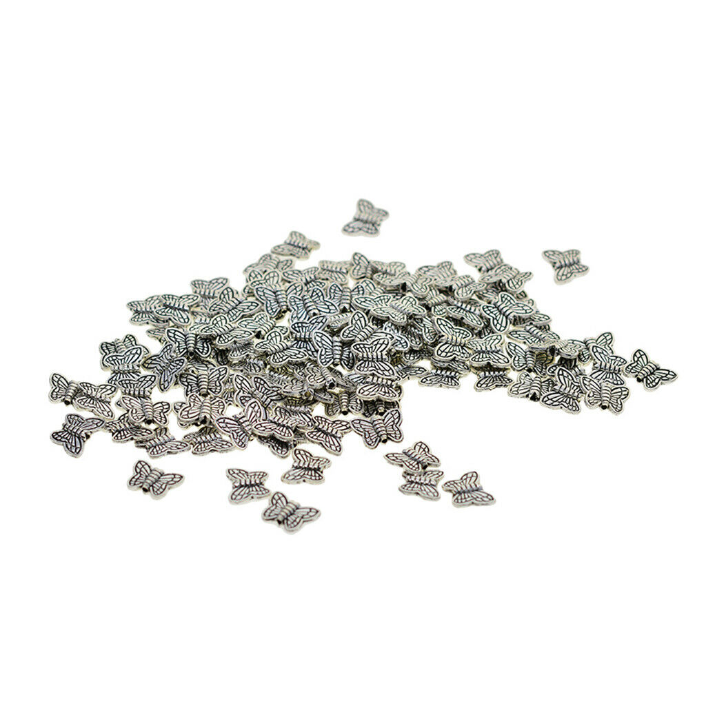 100x Butterfly Loose Spacer Bead Metal