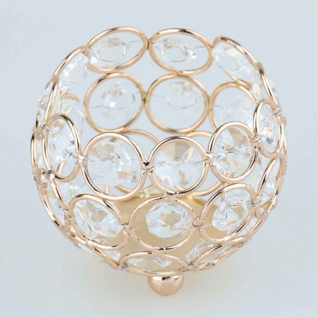 Crystal Candle Holder Candlestick Desktop Centerpieces Ornament for Party Gift