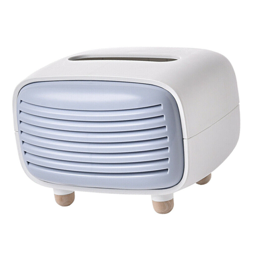 2Pcs Radio Tissue Box Paper Towel Storage Box Napkin Organizer Paper Office
