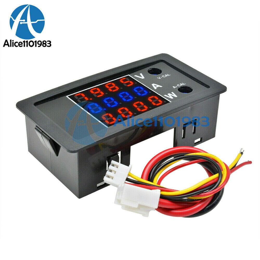 Digital Voltage Current Power Meter DC 100V 10A 1000W Thermostat Red +Blue+Red