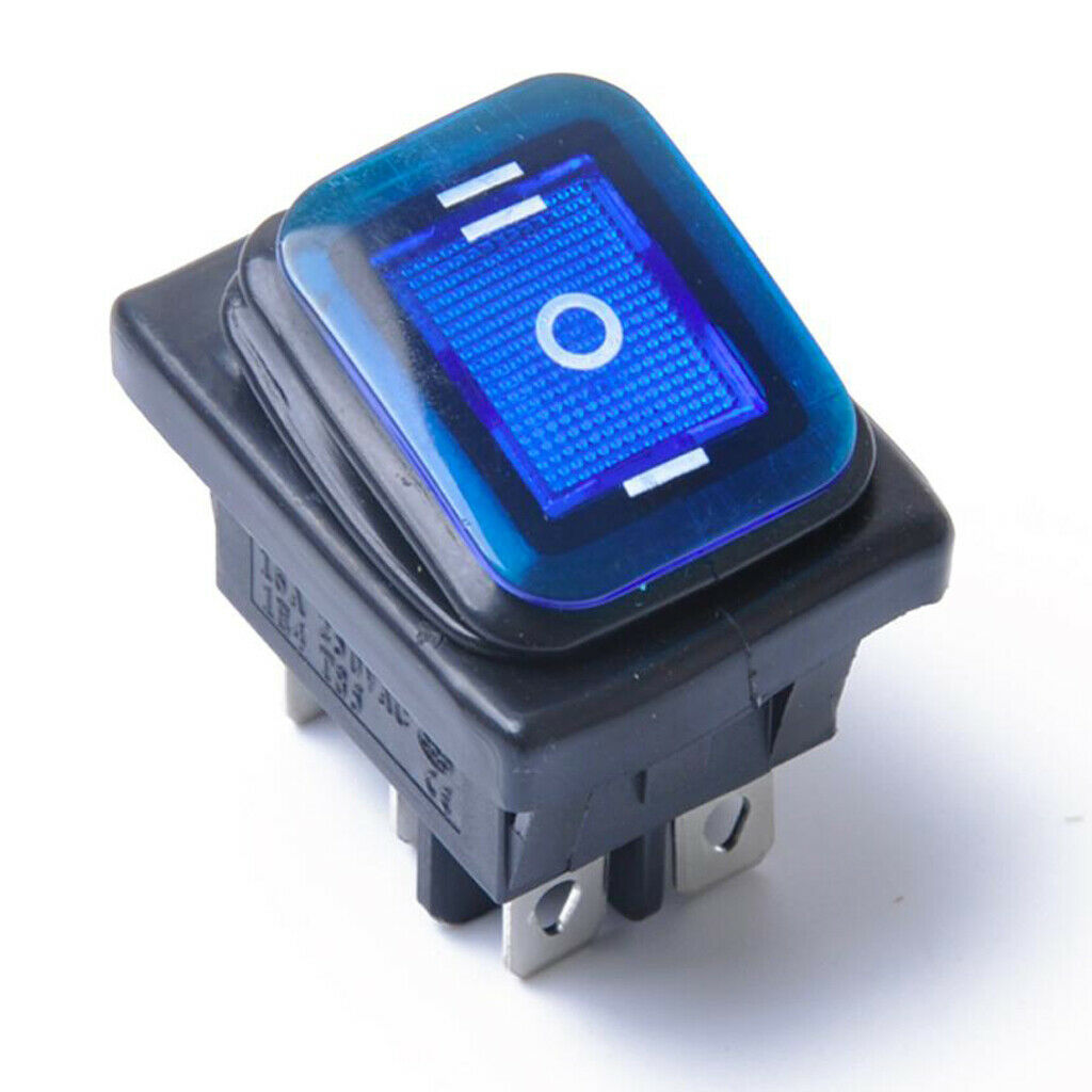 6 Pieces 6 Pin On-Off-On Car Boat Lighted Rocker Toggle Switch Waterproof