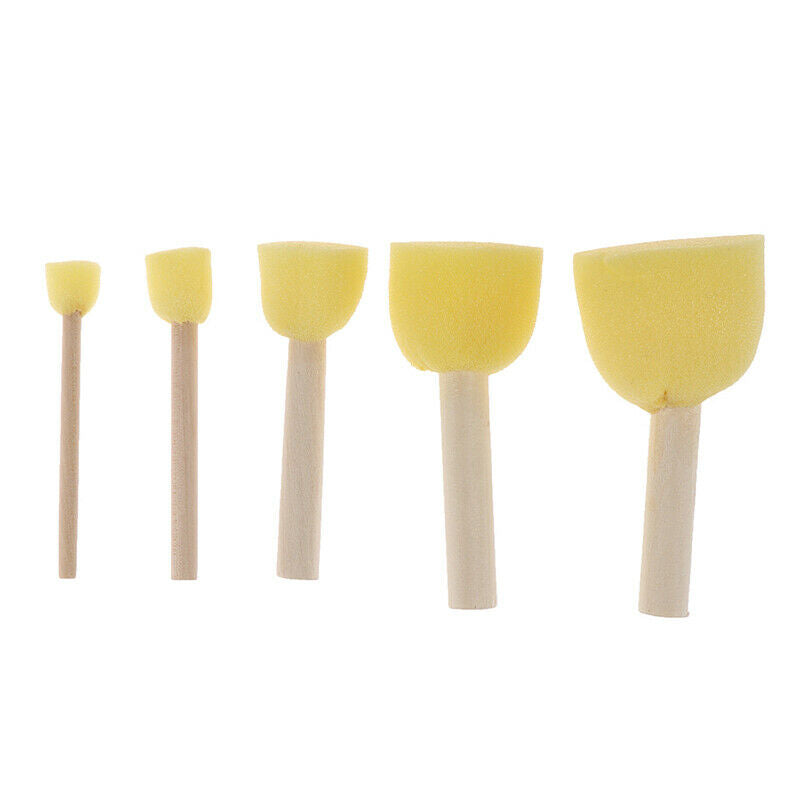 5pcs/lot Wooden Handle Sponge Rod Set Water Absorbing Clay Sculpture DIY .l8
