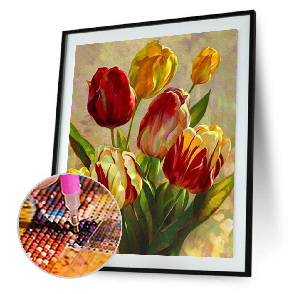 Flower 5D DIY Diamond Painting Full Square Drill Embroidery Cross Stitch @