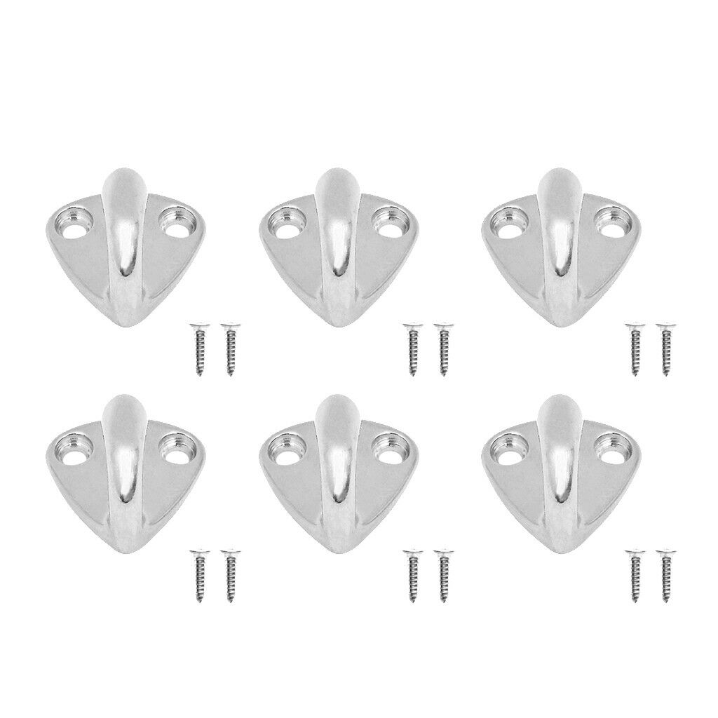 6pcs Grade 316 Stainless Steel Boat Hook Coat & Hat Hook Wall Mounted