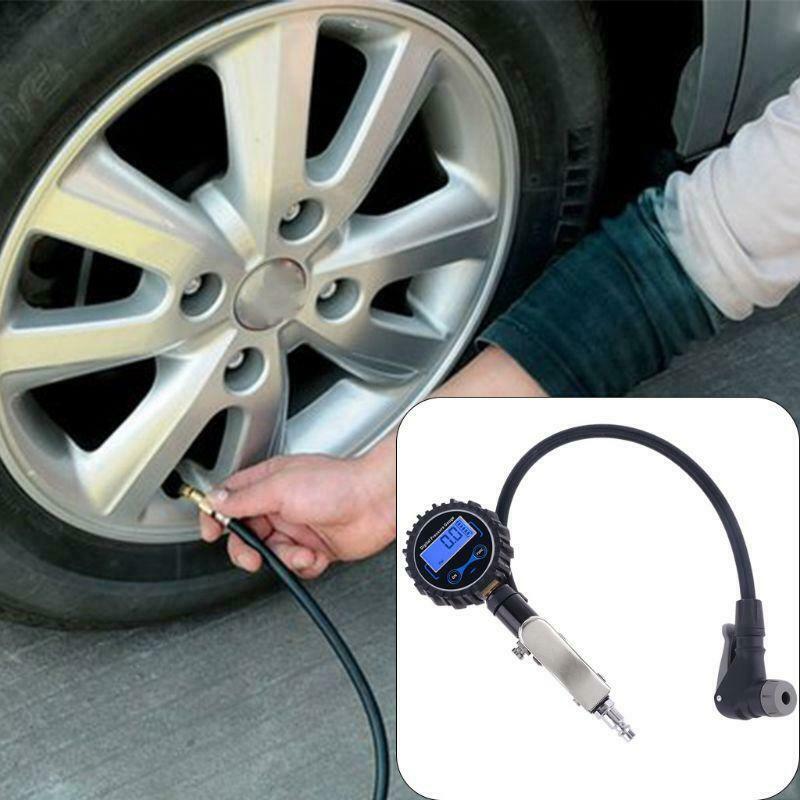 Digital Tire Inflator Pressure Gauge 200 PSI Air Chuck Heavy Duty Air Inflating
