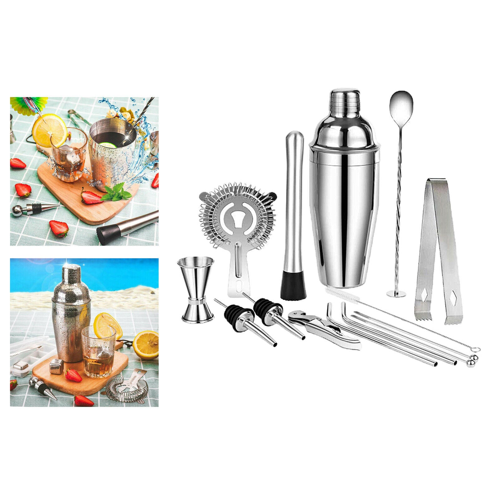 Bartender Kit, 14 Piece Cocktail Shaker Set Stainless Steel