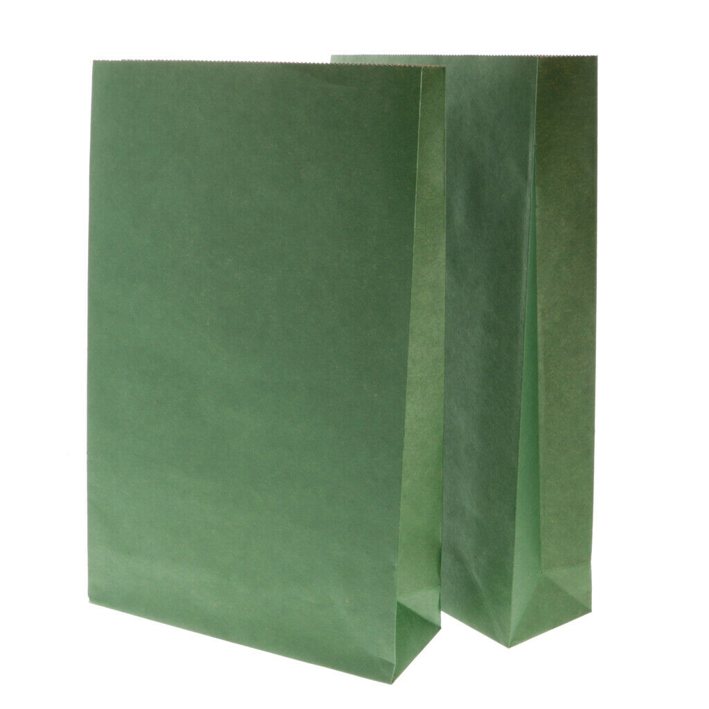 10x Kraft Paper Block Bottom Paper Candy Buffet Flat Notion Treat Bags L Dark