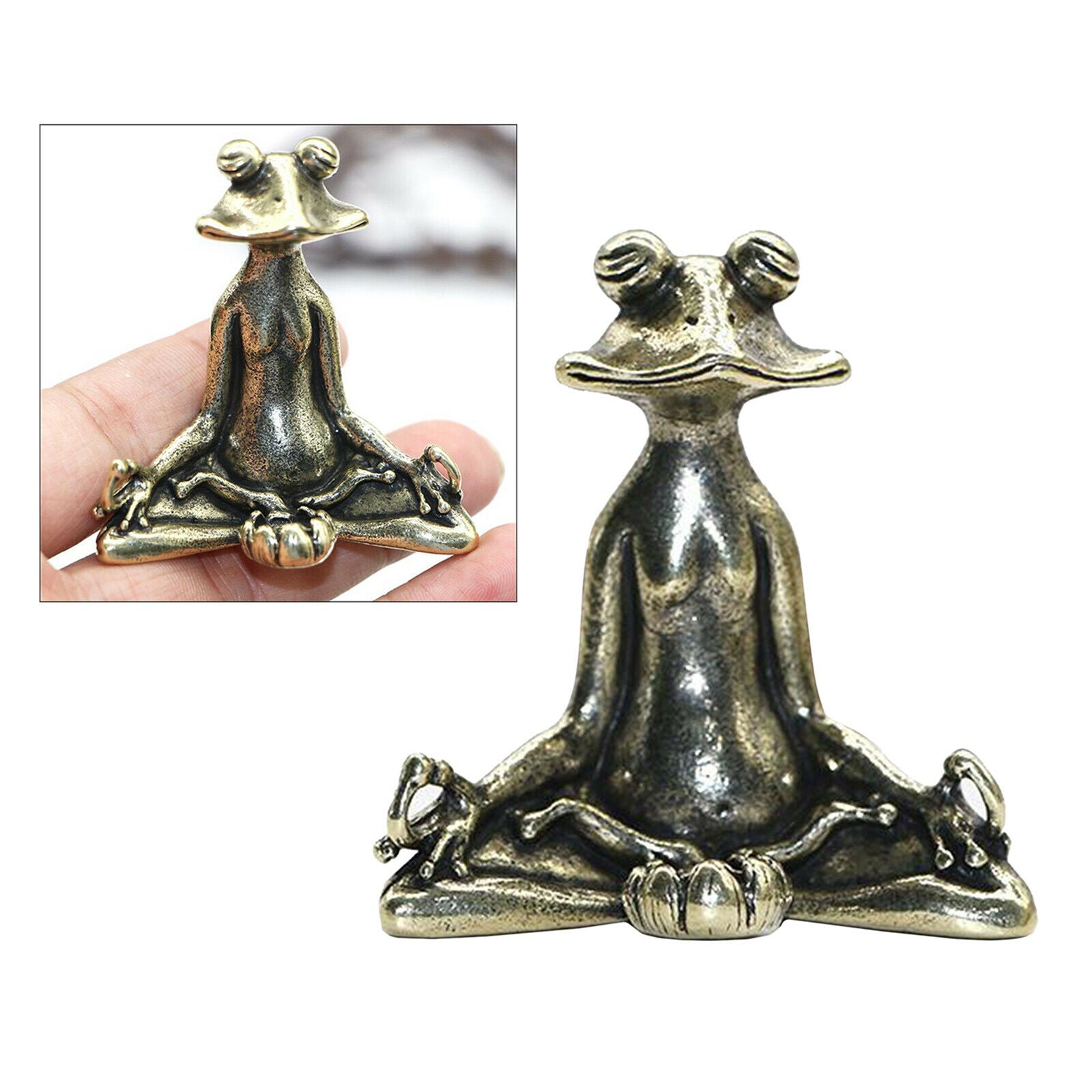 Retro Frog Statue Brass Incense Stick Ash Catcher Burner Holder Home Censer Gift