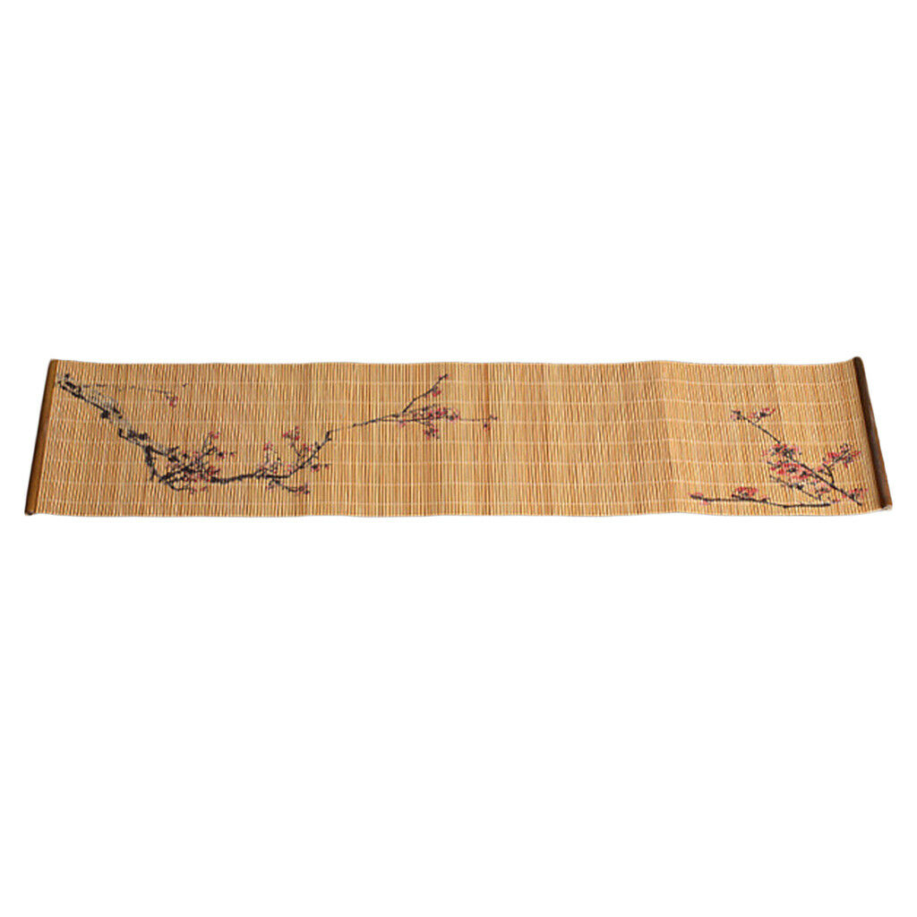 2Pcs Tradtional Bamboo Wooden Tea Mats Zen Table Runner Heatproof Pad Gifts