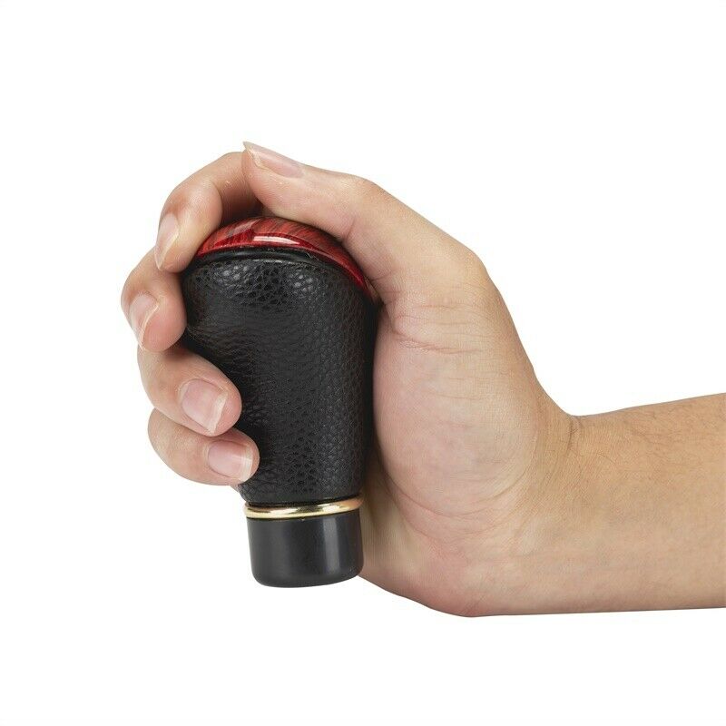 Universal Car Manual Gear Shifter Shift Knob Stick 5-speed ABS Black Leather