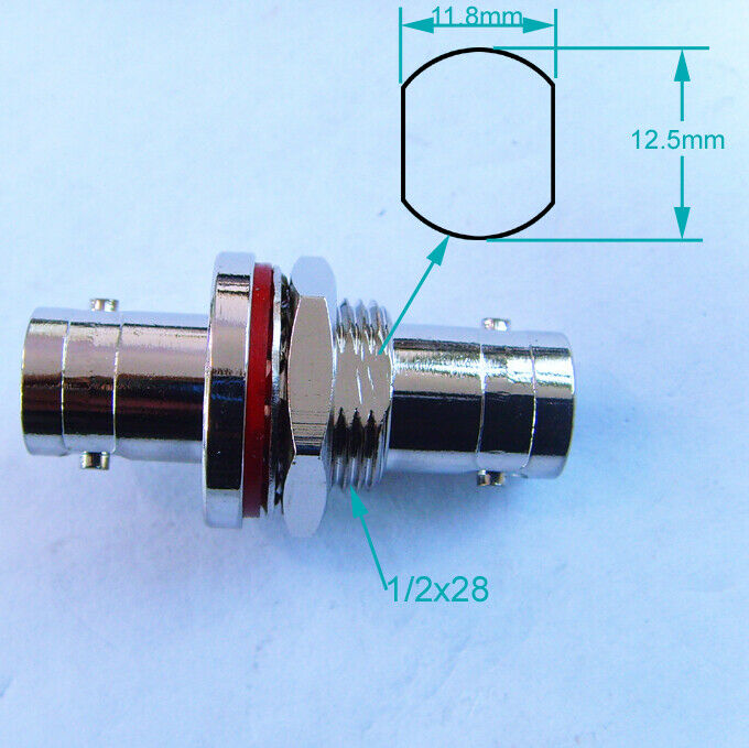5pcs 3KV 50ohm BNC Female to BNC Female with Nut Bulkhead Adapter Connector