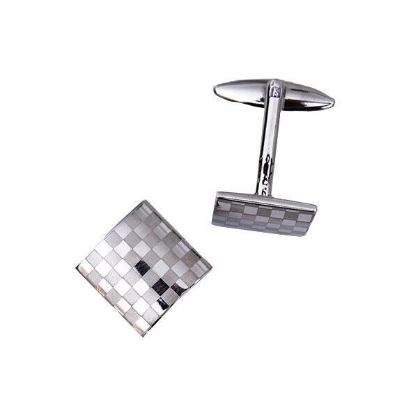 Pair of Checkerboard Cufflinks Cufflinks Groom Wedding Suit Shirt Deco