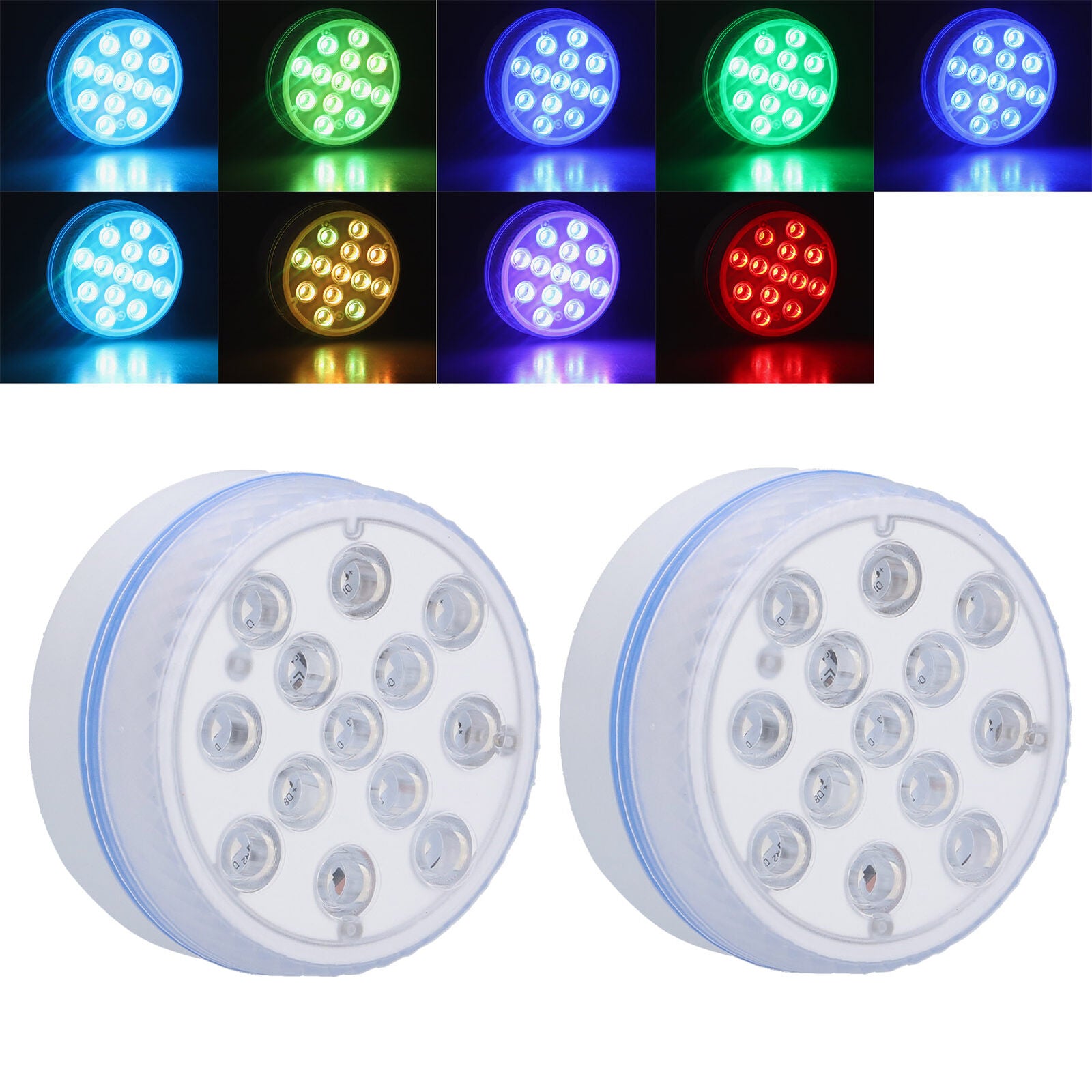 2Pcs 13LED Diving Light Magnet Suction Cup Remote Control RGB Aquarium Light XX